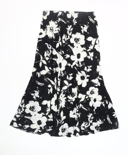 Emma Blake Women's Black Floral Flare Skirt Size 10