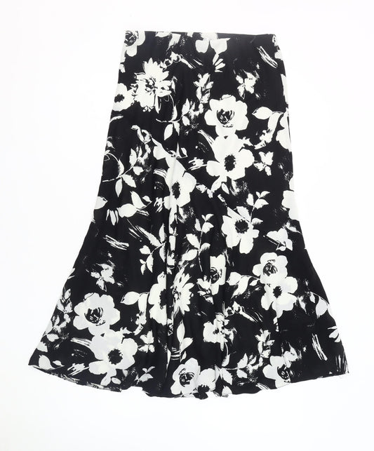 Emma Blake Women's Black Floral Flare Skirt Size 10