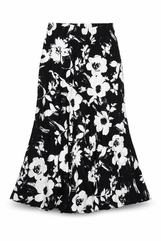 Emma Blake Women's Black Floral Flare Skirt Size 10