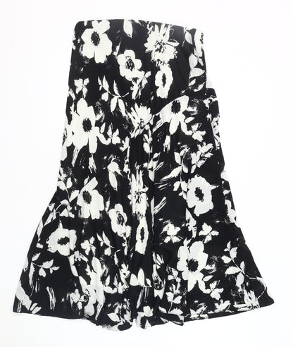Emma Blake Women's Black Floral Flare Skirt Size 10