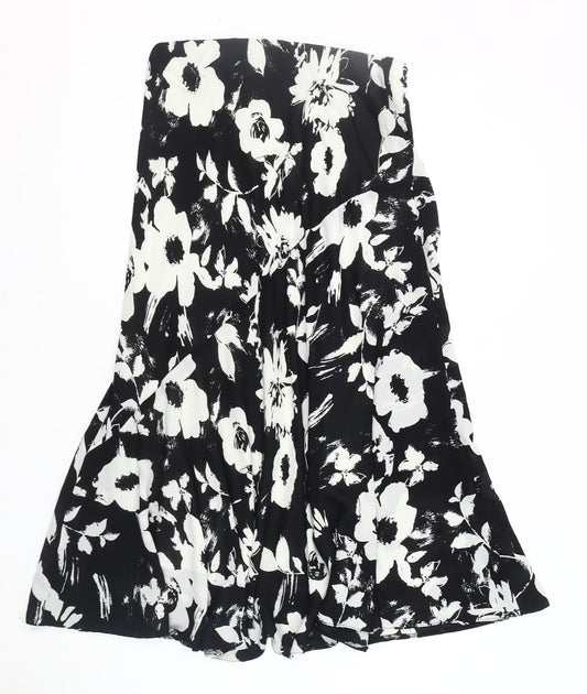 Emma Blake Women's Black Floral Flare Skirt Size 10