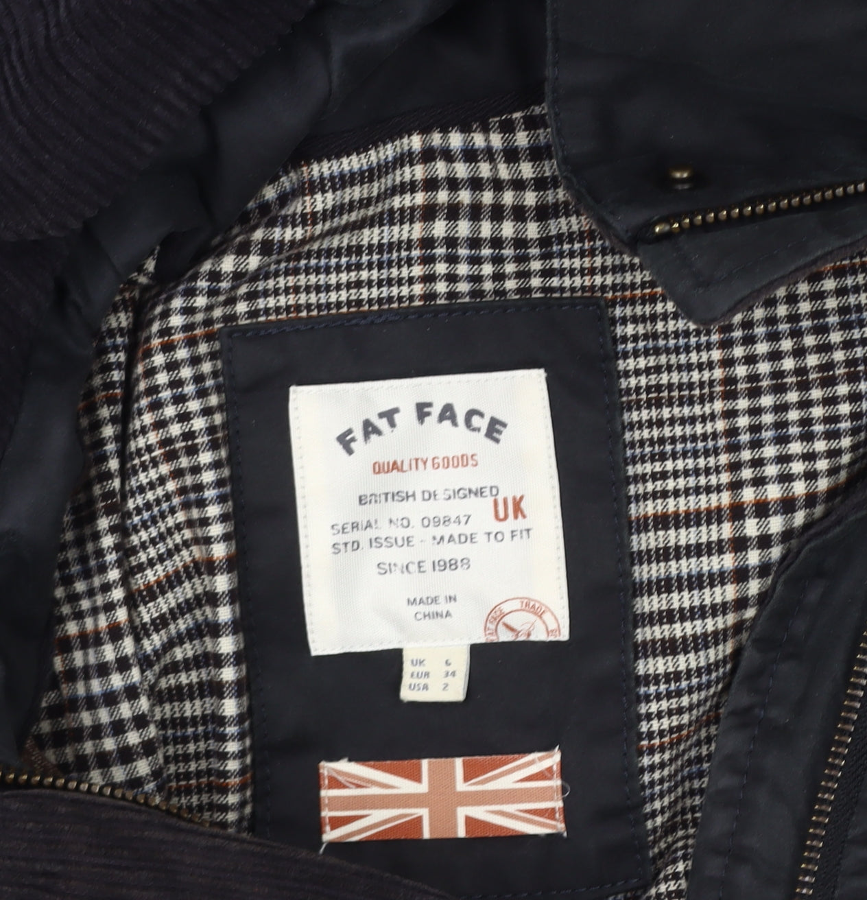 Fat Face Women's Black Jacket Size 6 Anorak