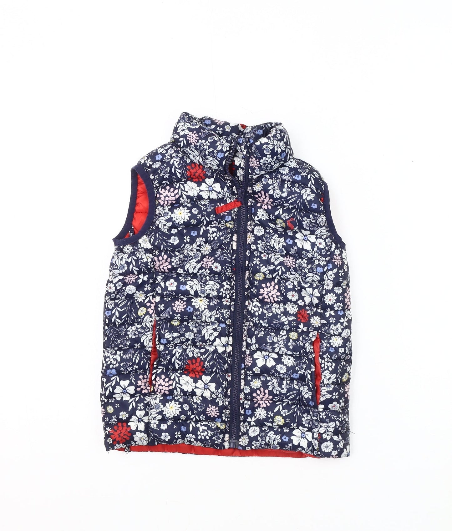 Joules Girls Floral Bodywarmer Padded Jacket Size Multicoloured