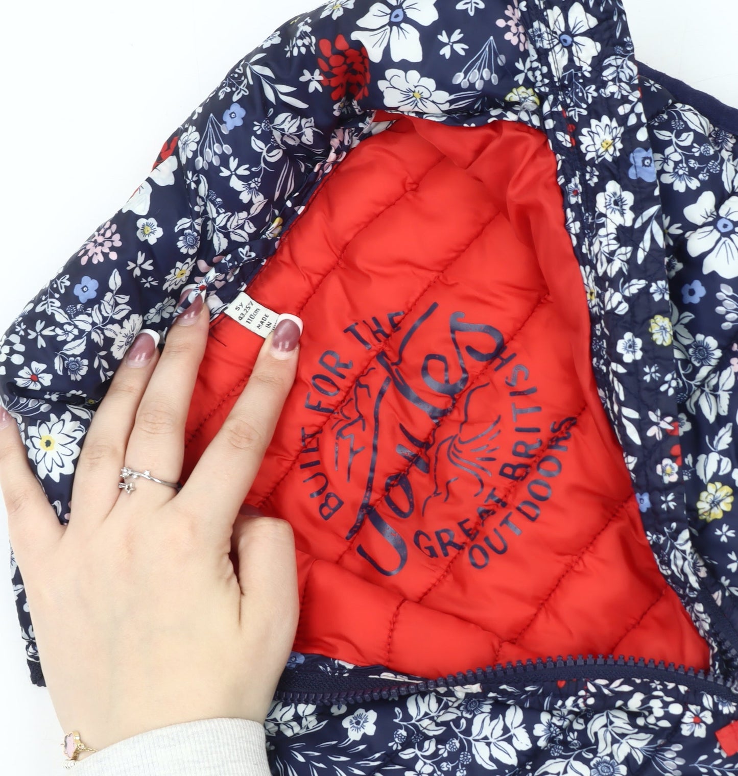 Joules Girls Floral Bodywarmer Padded Jacket Size Multicoloured