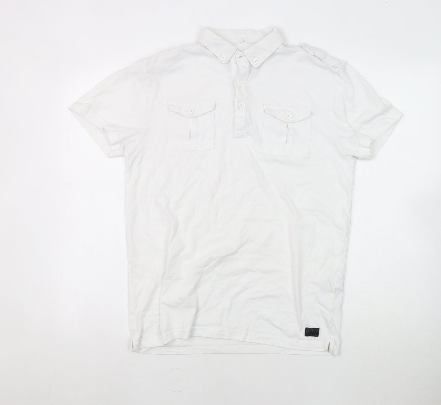 Firetrap Men's White Polo Shirt M Short Sleeve