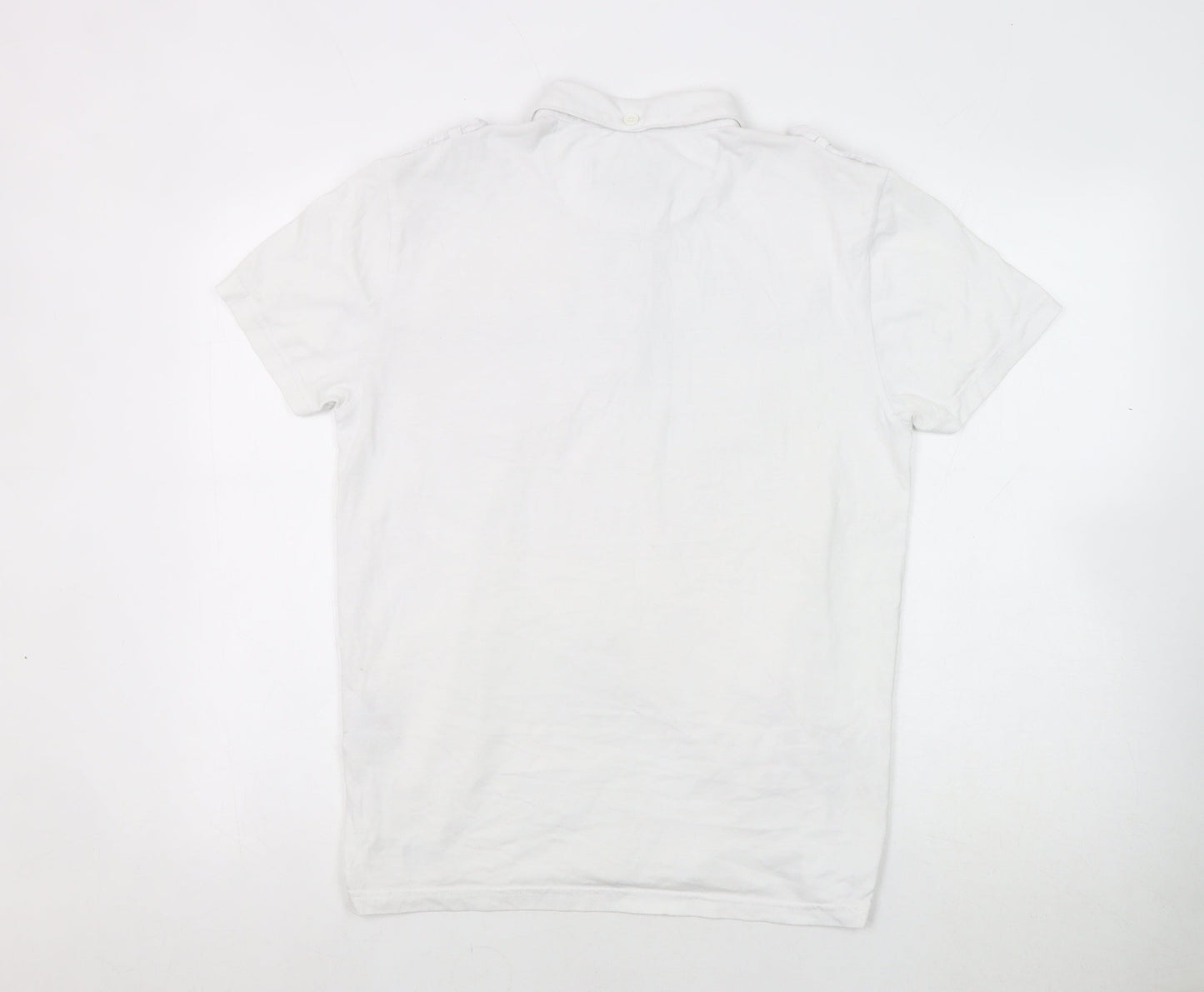 Firetrap Men's White Polo Shirt M Short Sleeve