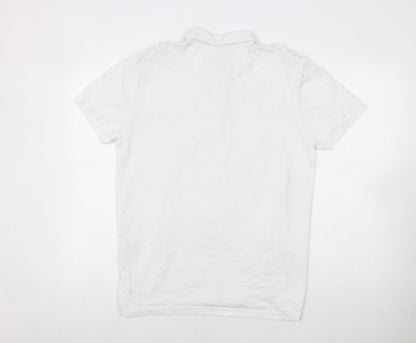 Firetrap Men's White Polo Shirt M Short Sleeve