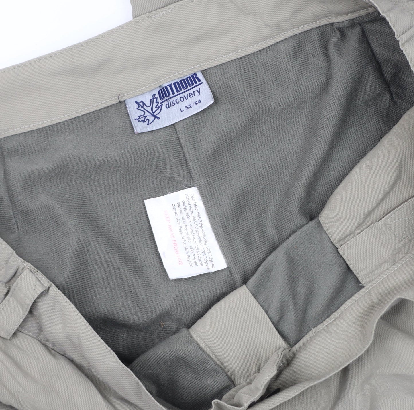 Outdoor Discovery Men's Beige Cargo Trousers L