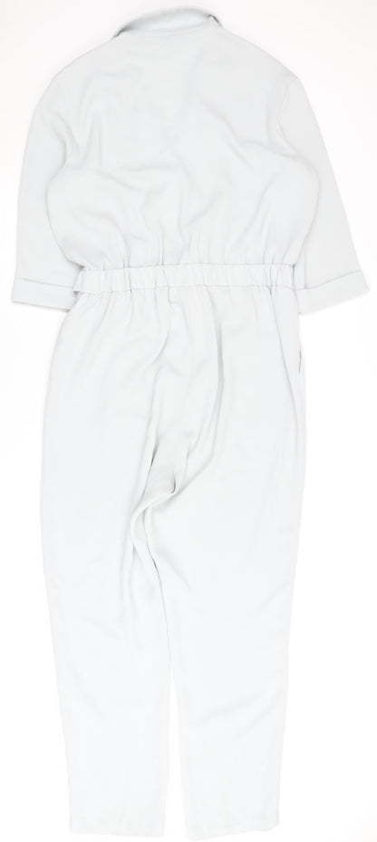 Topshop Women’s White Belted Jumpsuit Size 14