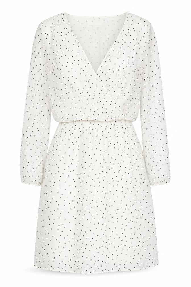 H&M Maternity White Polka Dot Wrap Dress M