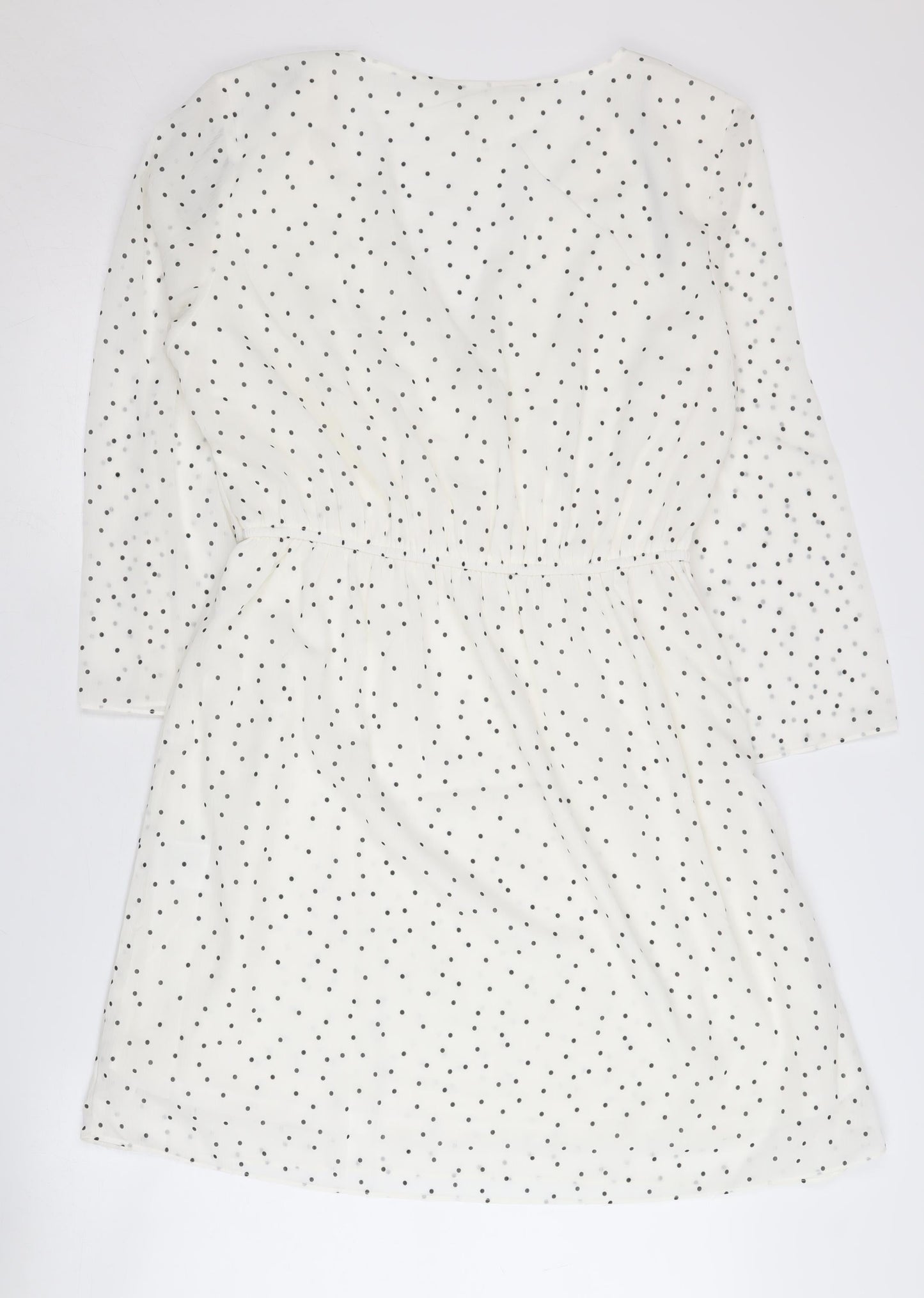 H&M Maternity White Polka Dot Wrap Dress M