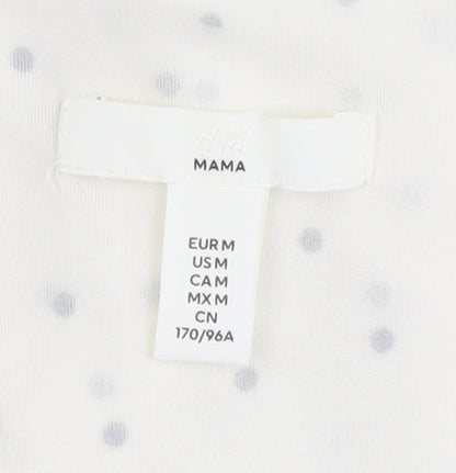 H&M Maternity White Polka Dot Wrap Dress M