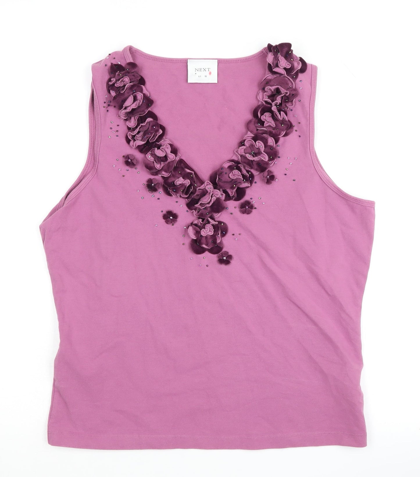 Womens UK Size 16 NEXT Pink Basic Tank