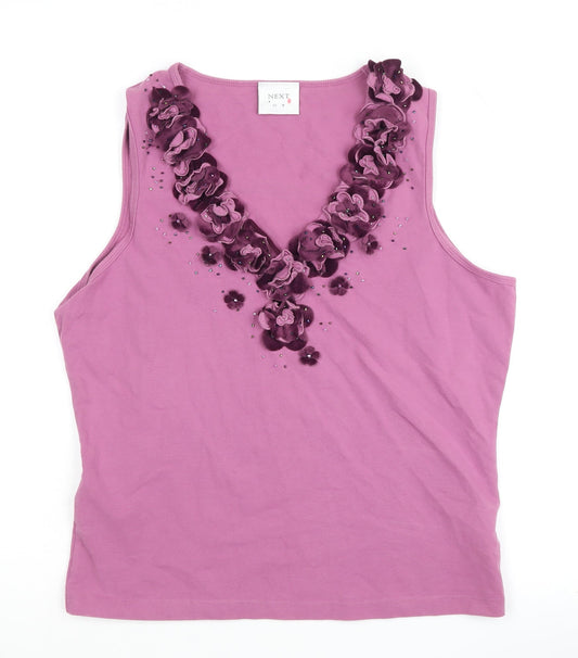 Womens UK Size 16 NEXT Pink Basic Tank