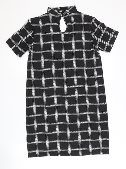 Select Women's Black Check Shift Dress, Size 8