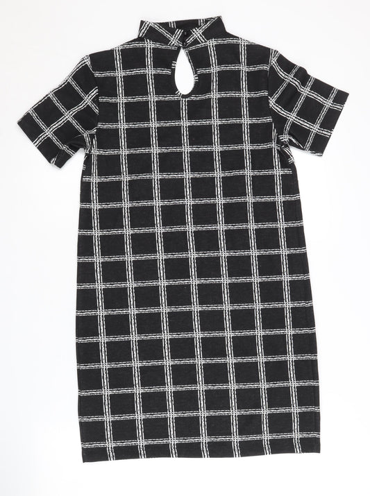Select Women's Black Check Shift Dress, Size 8