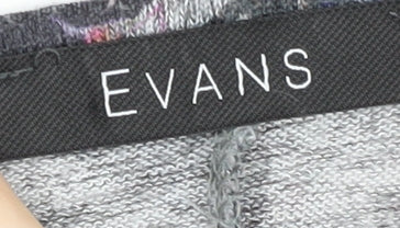 Evans Women's Plus Size Floral Grey Jumper 30/32