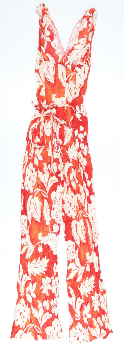 MNG Women's Red Floral Jumpsuit Size M