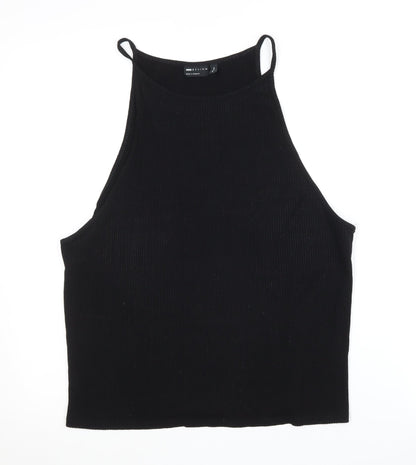 ASOS DESIGN Women's Black High Neck Tank Top