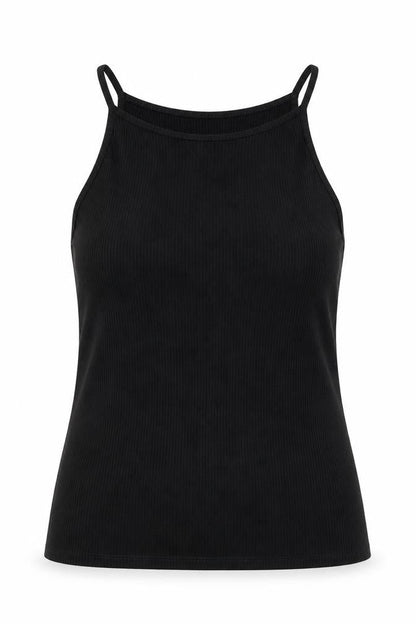 ASOS DESIGN Women's Black High Neck Tank Top