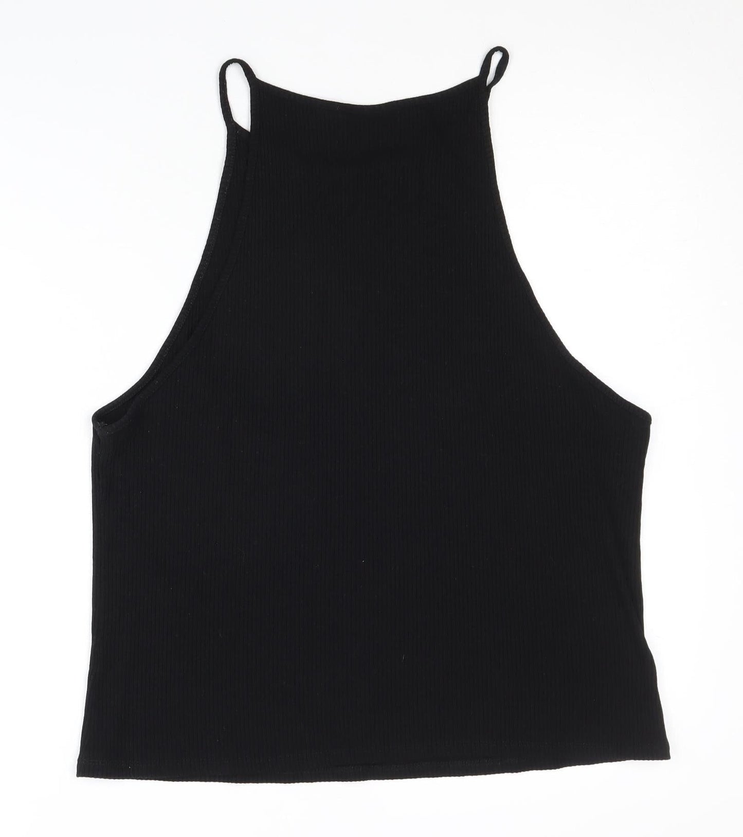 ASOS DESIGN Women's Black High Neck Tank Top