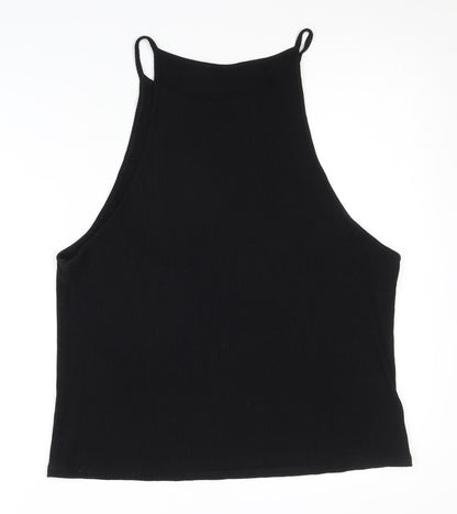 ASOS DESIGN Women's Black High Neck Tank Top