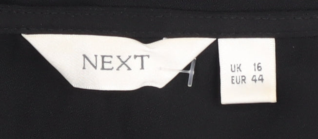 Womens UK Size 16 NEXT Black Basic Blouse