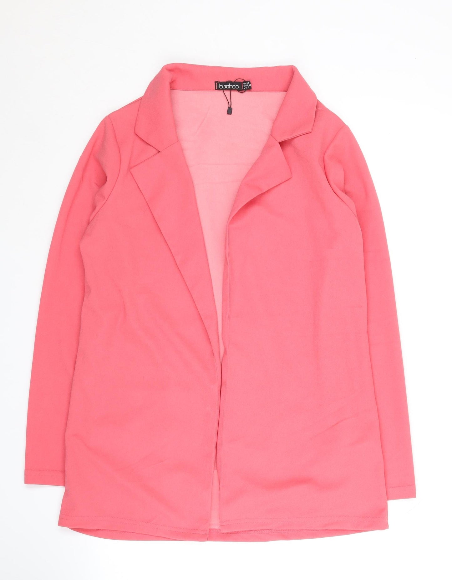 Boohoo Women's Pink Blazer Size 12 Notch Lapel