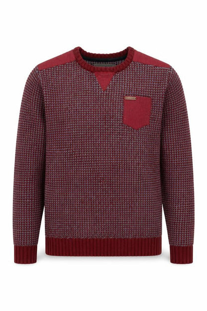 Soulstar Men's Red Acrylic Crew Neck Jumper M