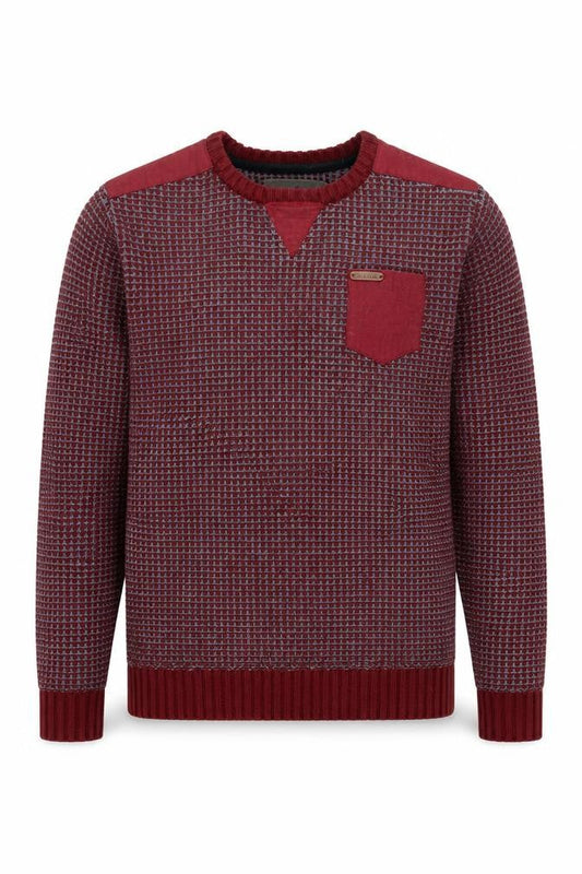 Soulstar Men's Red Acrylic Crew Neck Jumper M