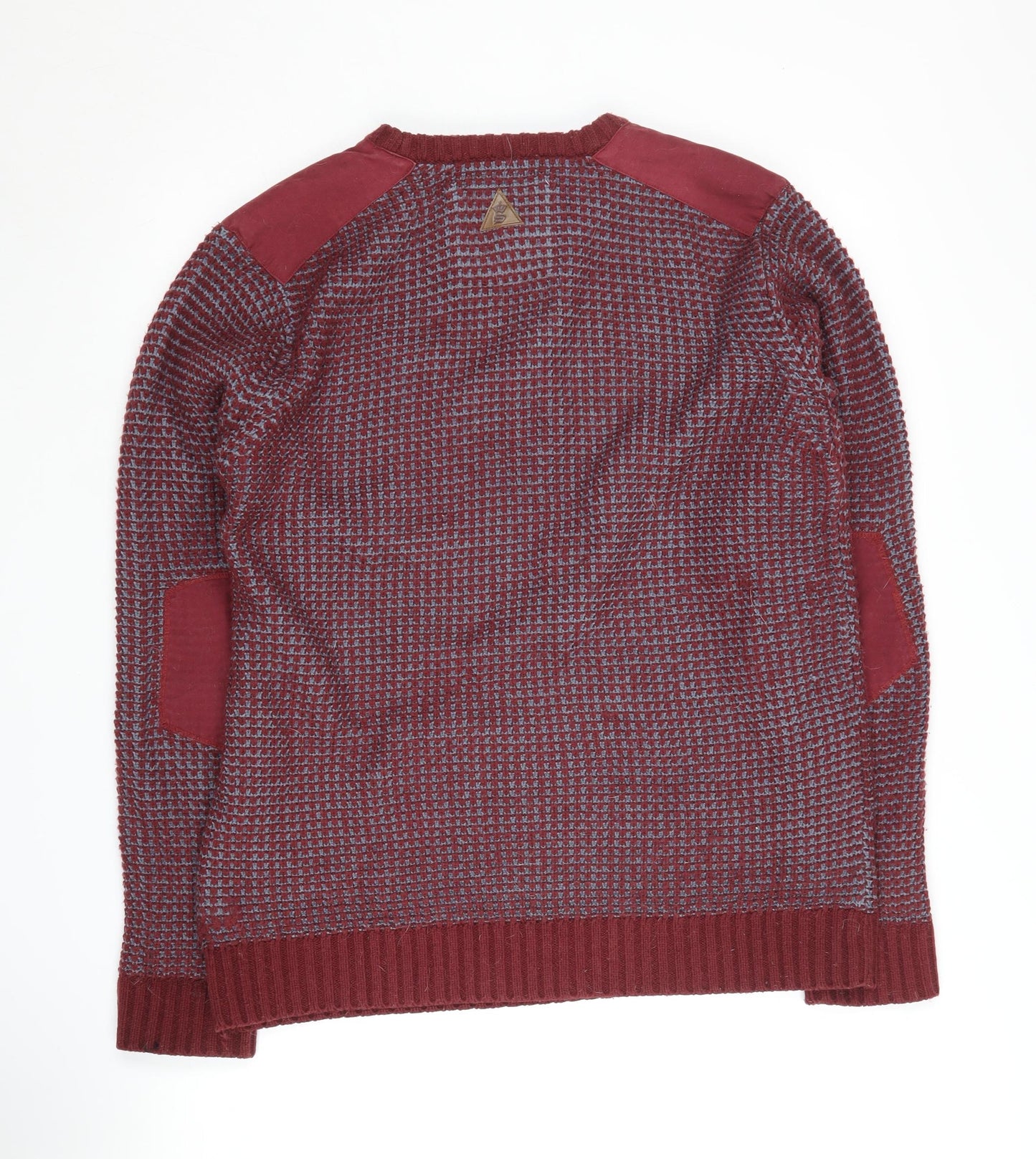 Soulstar Men's Red Acrylic Crew Neck Jumper M