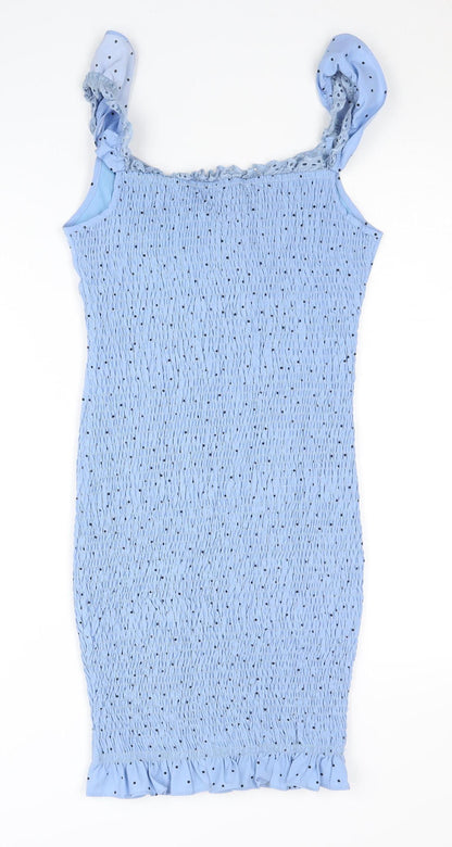 Love & Other Things Women's Blue Polka Dot Dress S