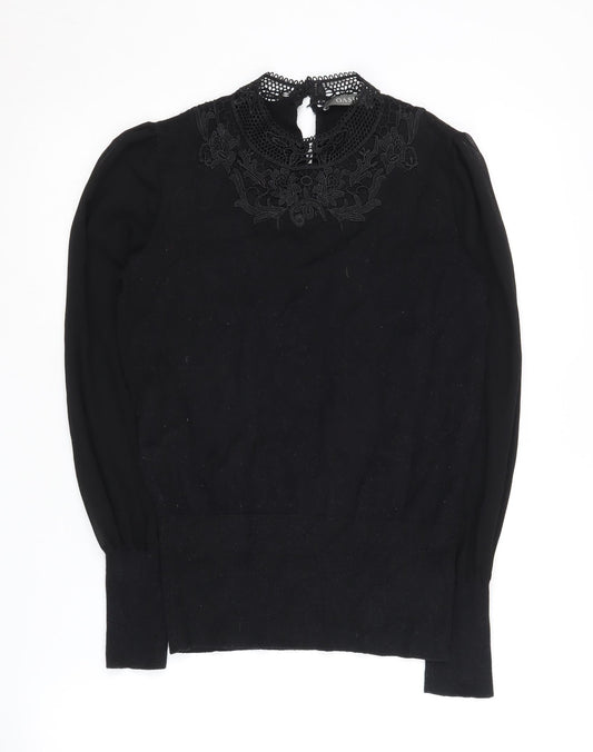 Womens UK Size M Oasis Black Pullover Jumper