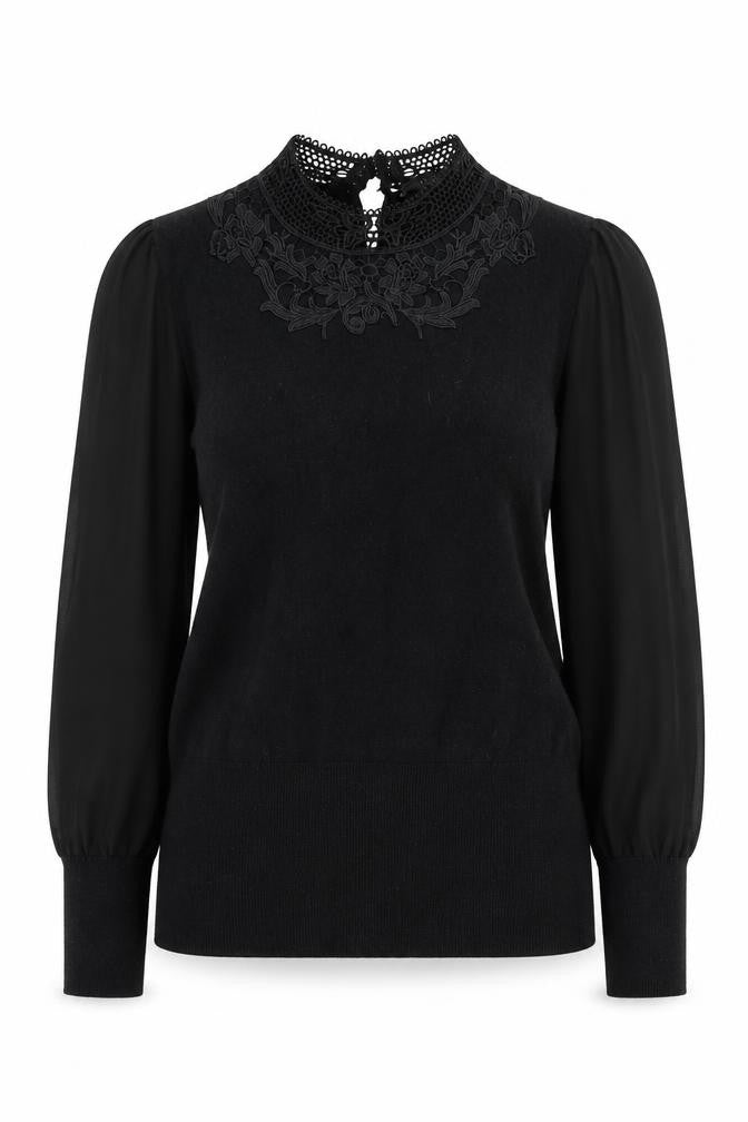 Womens UK Size M Oasis Black Pullover Jumper