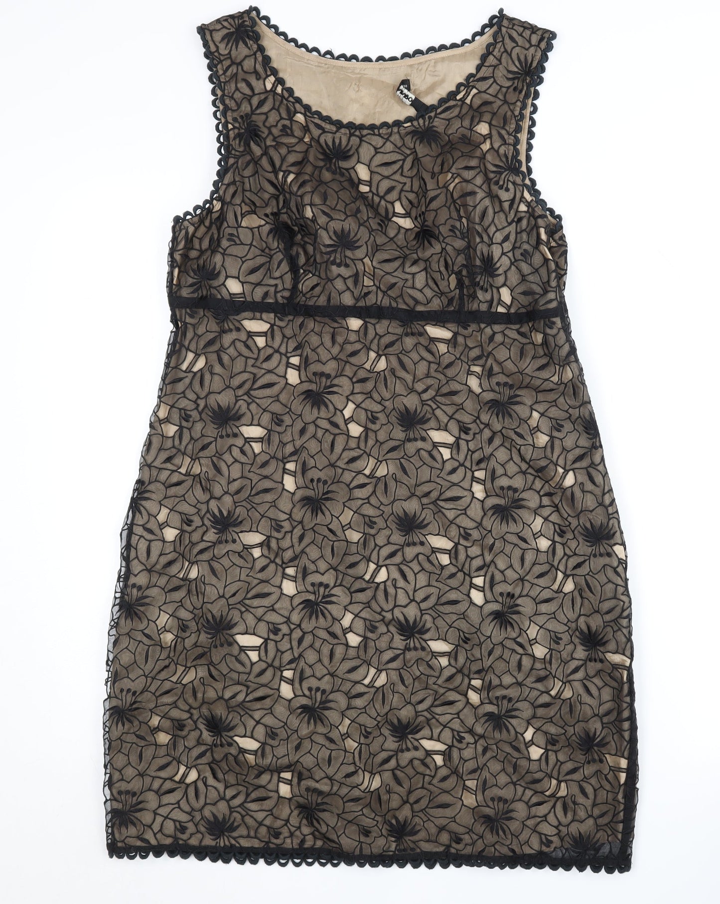 Oasis Women's Black Floral Sleeveless Dress Size 14