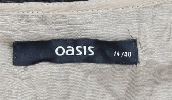 Oasis Women's Black Floral Sleeveless Dress Size 14