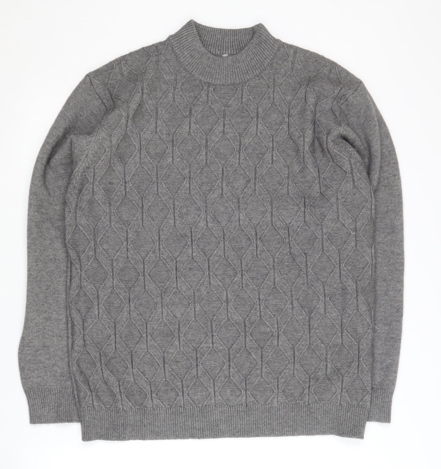 Topman Men's Grey Cable-Knit Pullover Jumper L