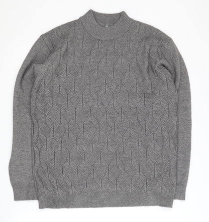Topman Men's Grey Cable-Knit Pullover Jumper L