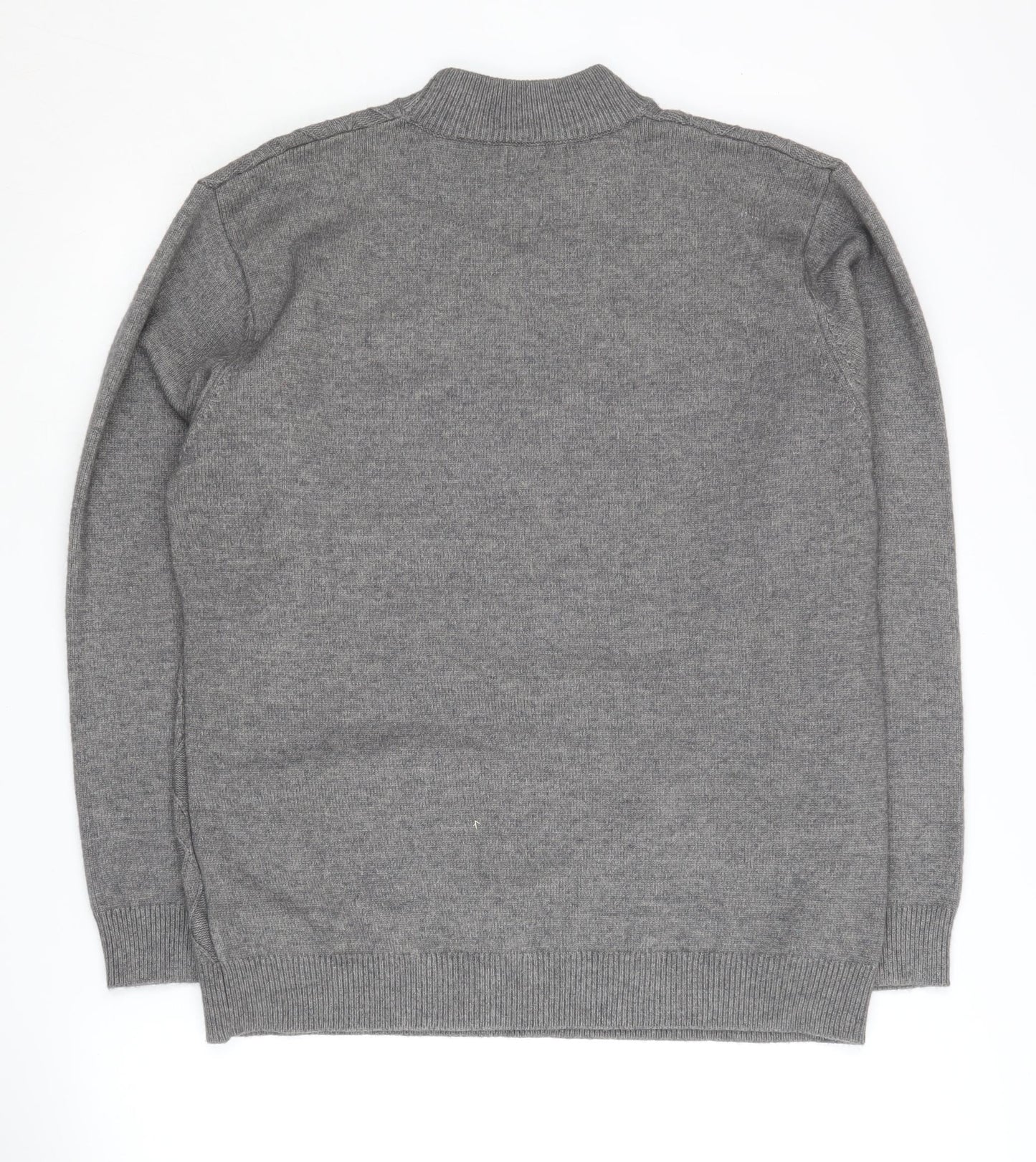 Topman Men's Grey Cable-Knit Pullover Jumper L