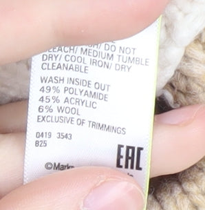 Womens UK Size S Marks and Spencer Beige Pullover Jumper