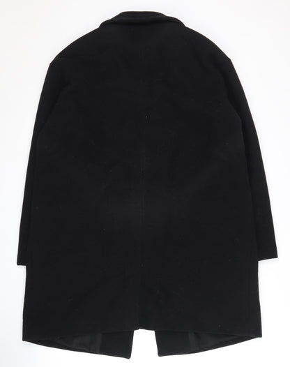 Pull & Bear Women's Black Overcoat XL