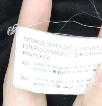 Pull & Bear Women's Black Overcoat XL