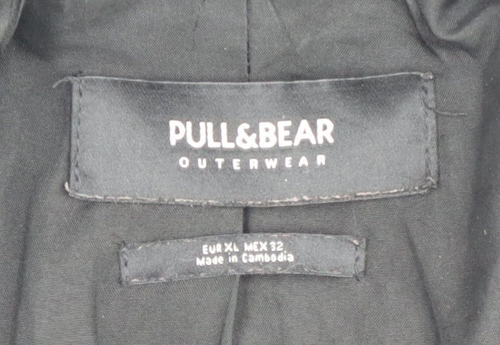Pull & Bear Women's Black Overcoat XL