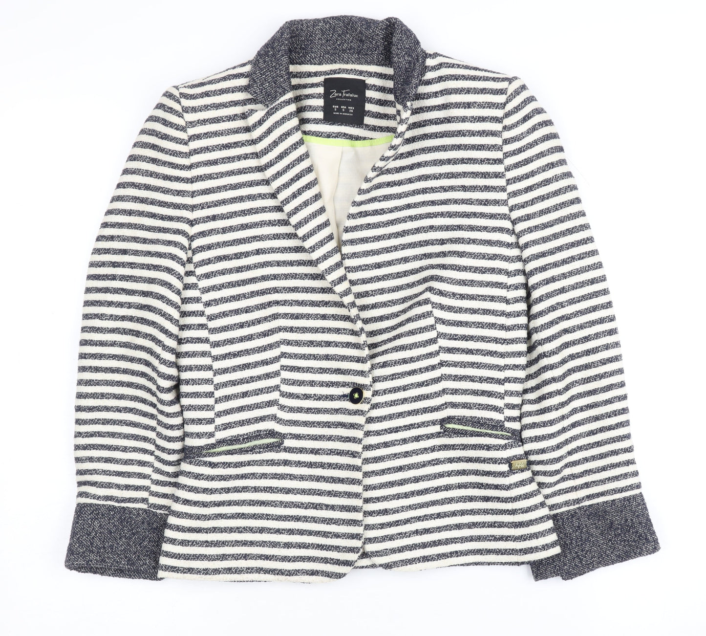 Zara Trafaluc Women's Stripe Blazer S Black/White