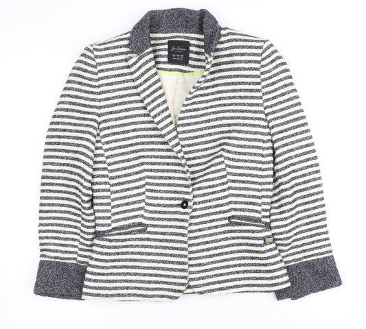 Zara Trafaluc Women's Stripe Blazer S Black/White