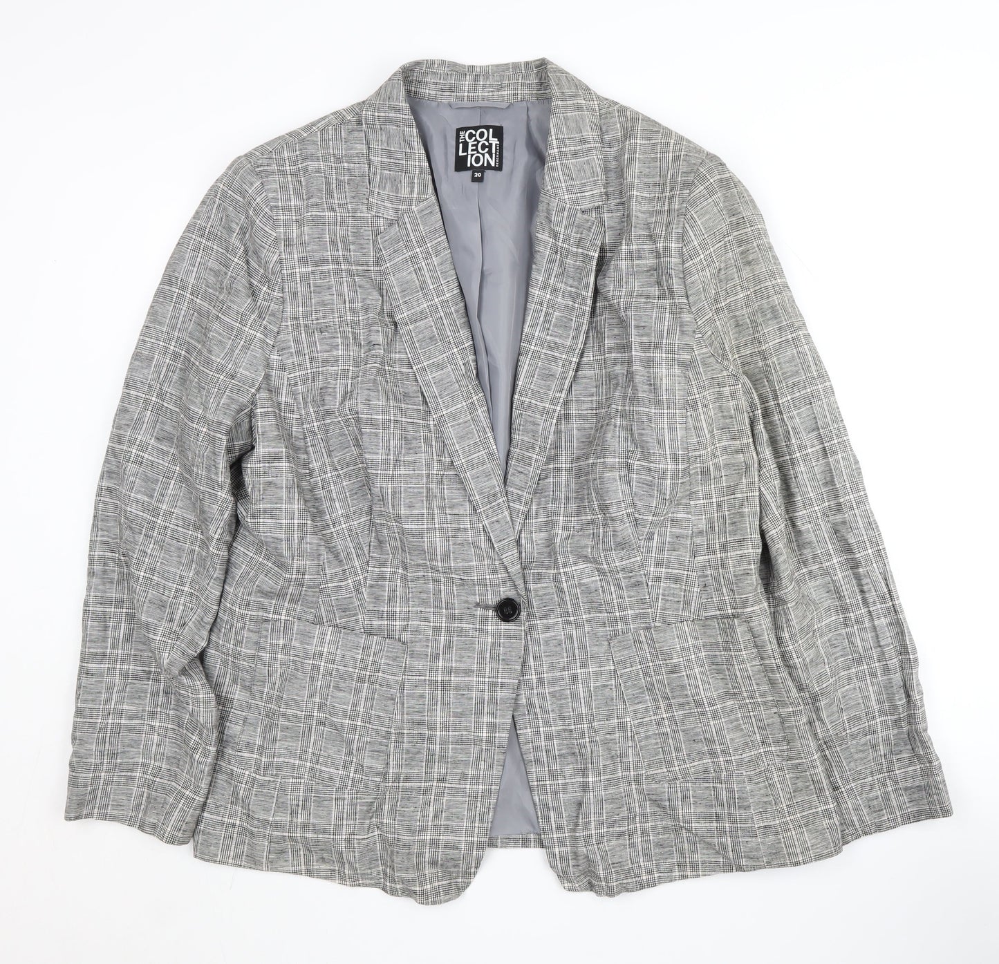 Debenhams Women's Grey Blazer Size 20 Plaid Business