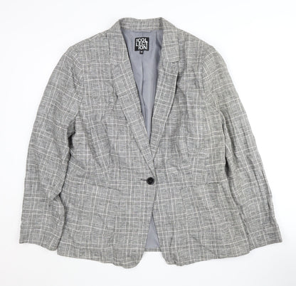 Debenhams Women's Grey Blazer Size 20 Plaid Business