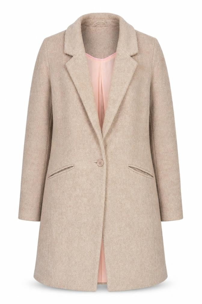 Womens UK Size M Oasis Beige Overcoat