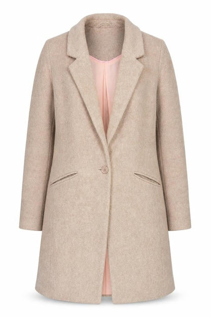 Womens UK Size M Oasis Beige Overcoat