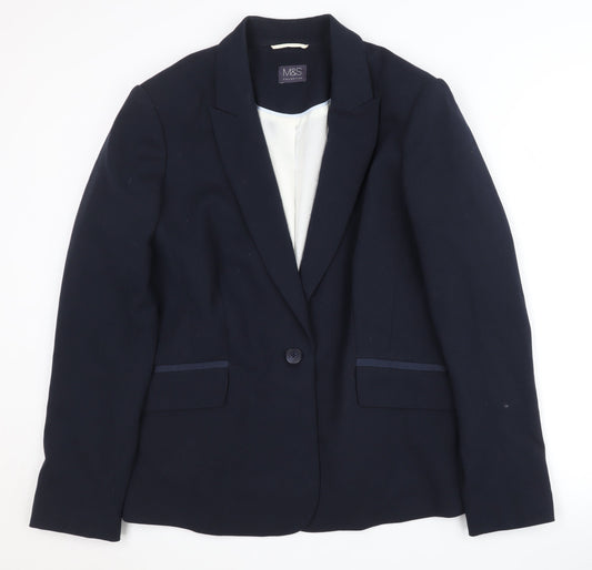 Marks and Spencer Womens Black Suit Jacket Size 16 Lined